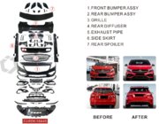Mercedes A-Klasse W176 2012–2018 Bodykit-sæt (A45 AMG) foto 3