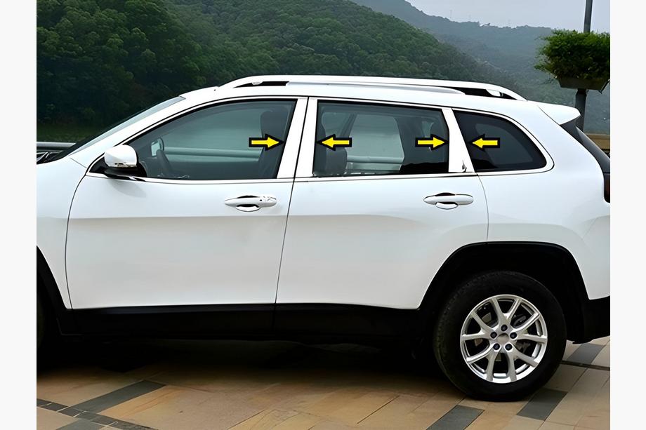 Jeep Cherokee KL 2013– Dørstolpelister i rustfrit stål Image