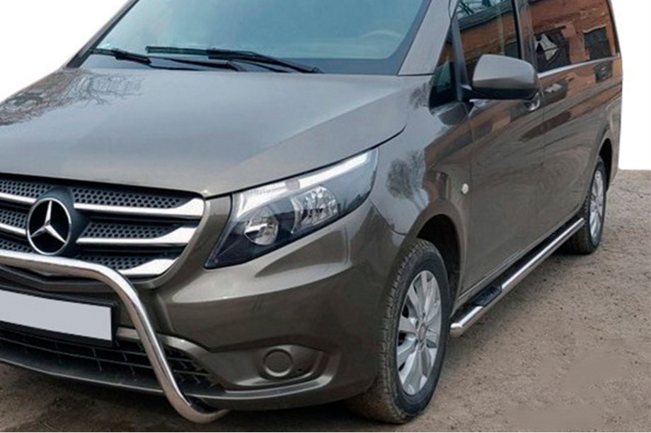 Mercedes Vito/V-klasse W447 2014– Siderør, 2 stk., rustfrit stål d60, lang akselafstand (L3) Image