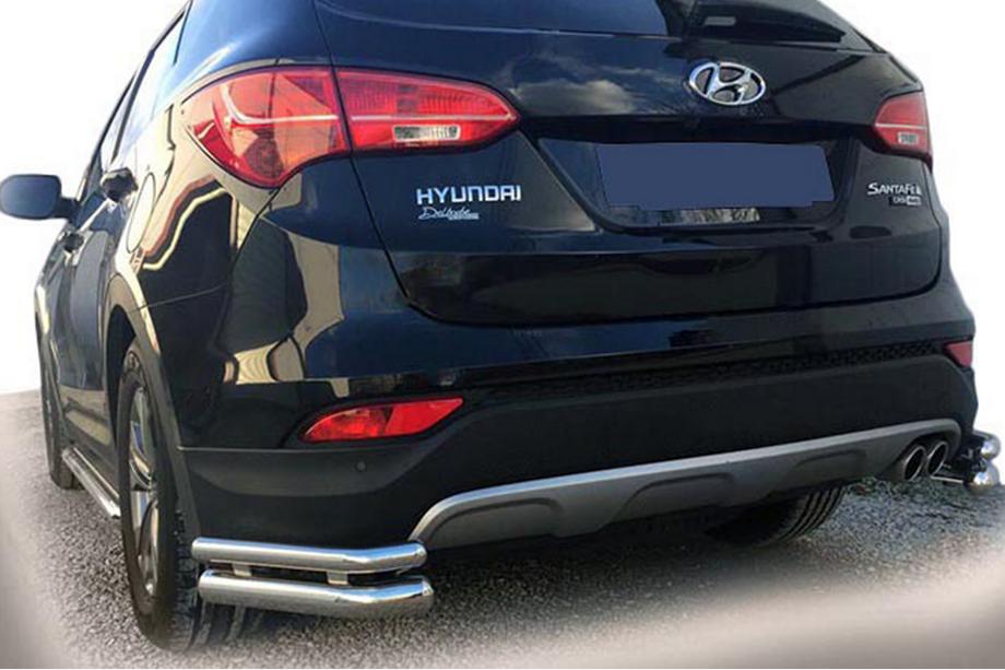 Hyundai Santa Fe 3 2012–2018 Baghjørnebeskyttere AK-003-Подвійний (dobbelt, rustfrit stål) Image