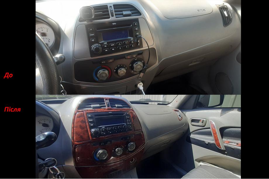 Chery Tiggo 1 2005–2016 Instrumentbordbeklædning (stort sæt) Mørkt træ Image