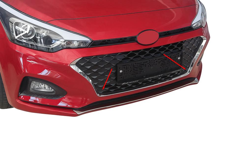 Hyundai I-20 2014–2020 Grillkantsæt 2018-2020 (3 stk., rustfrit stål) Image