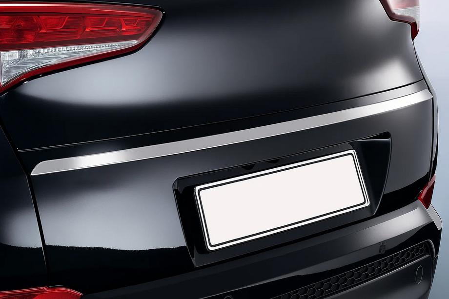 Hyundai Tucson TL 2016–2021 Kantliste over nummerpladen (2015—2018, øvre, smal, rustfri) Carmos - Tyrkisk stål Image