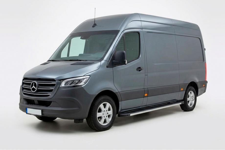 Mercedes Sprinter W907/W910 2018– Sidetrin Maya V1 (2 stk., aluminium) Mellemlang akselafstand - baghjulstræk Image