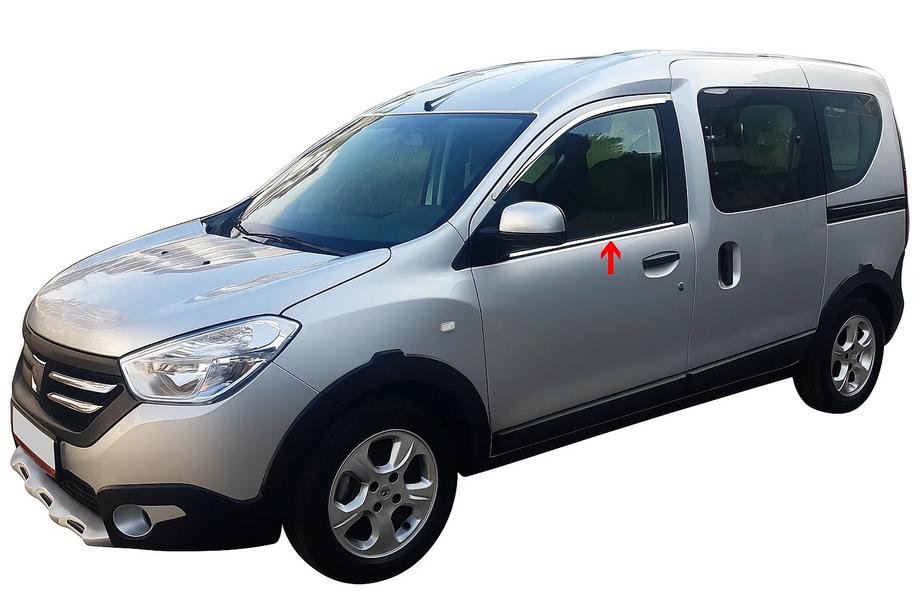 Dacia Dokker 2013–2022 Vindueslister (2 stk., rustfrit stål) Image