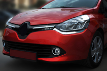 Renault Clio IV 2012–2019 OmsaLine pyntelister til kølergrill (2 stk., rustfrit stål) Krom foto 1