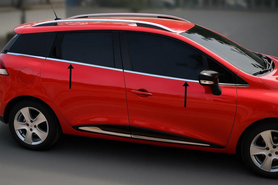 Renault Clio IV 2012–2019 Vindueslister (Sport Tourer, 8 stk., rustfrit stål) Image