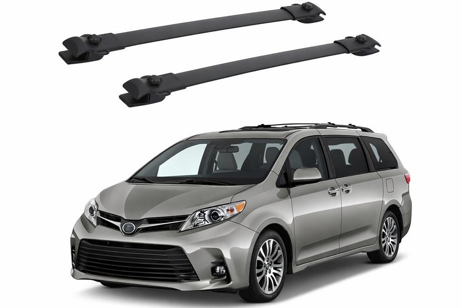 Toyota Sienna 2010–2020 Tagbøjler (tværstænger) sorte til OEM tagræling (aluminium) Image