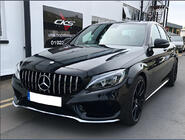 Mercedes C-klasse W205 2014–2021 Panamericana GT frontkølergrill (til Avantgarde/AMG-Line/C43 AMG) 2018+, med kamera foto 8