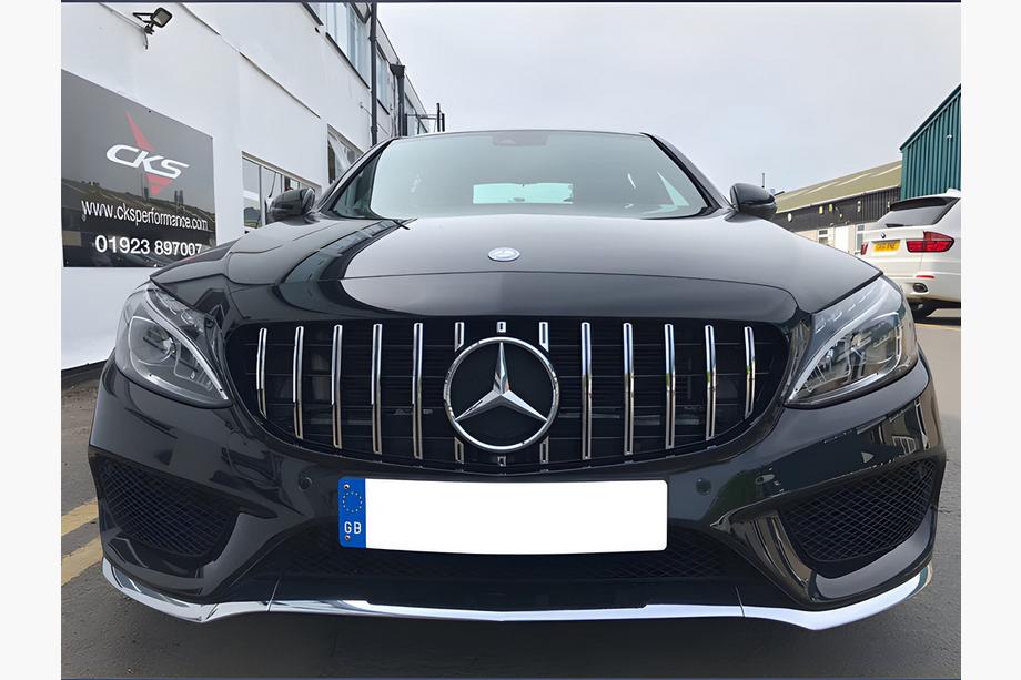 Mercedes C-klasse W205 2014–2021 Panamericana GT frontkølergrill (til Avantgarde/AMG-Line/C43 AMG) Foto 7