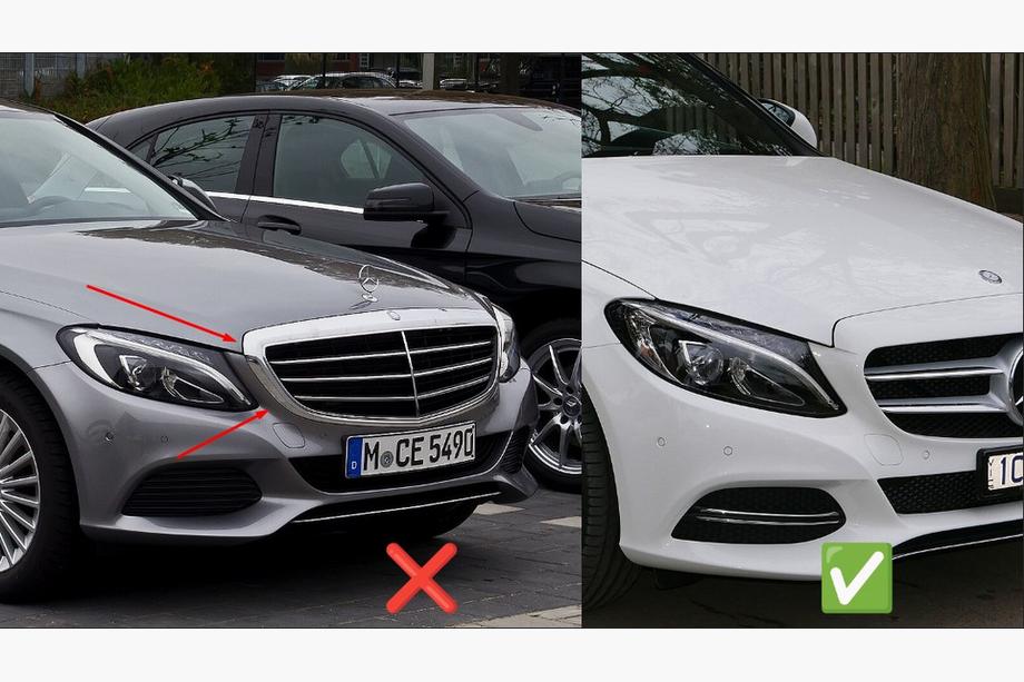 Mercedes C-klasse W205 2014–2021 Panamericana GT frontkølergrill (til Avantgarde/AMG-Line/C43 AMG) Foto 4