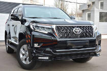 Toyota Land Cruiser Prado 150 2009–2023 TRD kofangerlæber for og bag (2017-) Sort farve foto 1