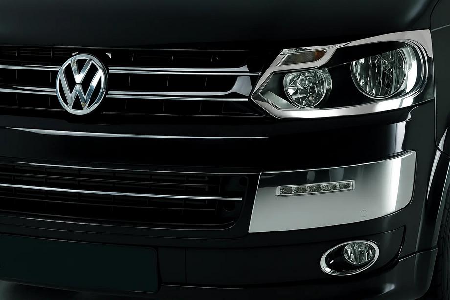 Volkswagen T5 2010–2015 Krom forlygterammer (2 stk., rustfrit stål) Image