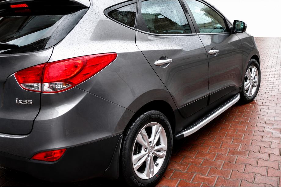 Hyundai IX-35 2010–2015 Fullmond sidetrin (2 stk., aluminium) Image