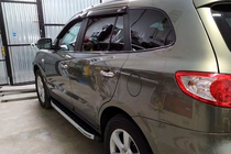 Hyundai Santa Fe 2 2006–2012 Fullmond sidetrin (2 stk., aluminium) foto 2