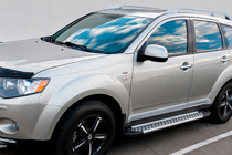 Mitsubishi Outlander 2006–2012 Sidetrin Allmond Grey (2 stk., aluminium) foto 1