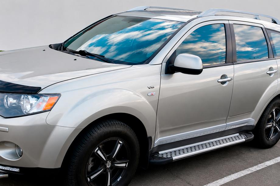 Mitsubishi Outlander 2006–2012 Sidetrin Allmond Grey (2 stk., aluminium) Image