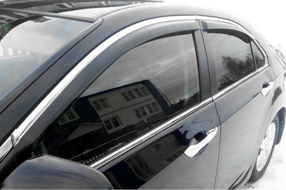 Honda Accord VIII 2008–2012 Vindafvisere med kromliste SD (4 stk., HIC) Image
