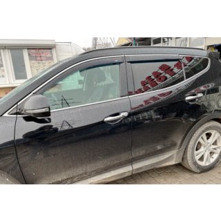 Vindafvisere med kromliste Long (4 stk., HIC) Hyundai Santa Fe 3 2012–2018 foto 2