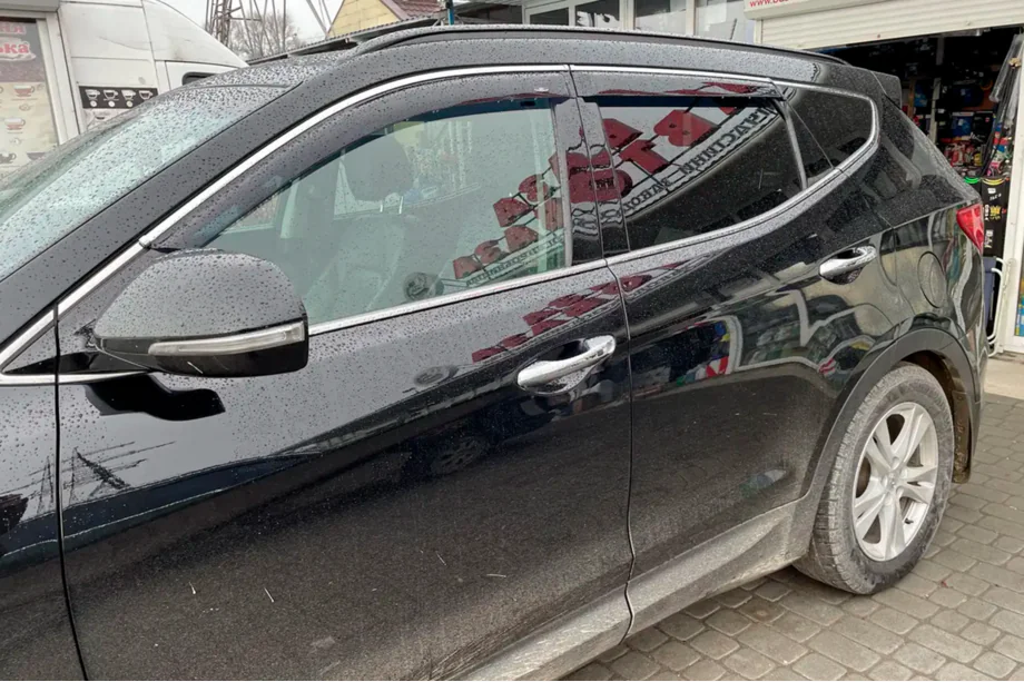Hyundai Santa Fe 3 2012–2018 Vindafvisere med kromliste Long (4 stk., HIC) Image