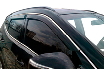 Hyundai Santa Fe 3 2012–2018 Vindafvisere til sideruder med kromliste (4 stk., HIC) foto 6
