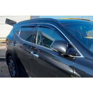 Vindafvisere til sideruder med kromliste (4 stk., HIC) Hyundai Santa Fe 3 2012–2018 foto 1