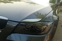 BMW 3-serie E90/E91 2005–2011 Krom lister til motorhjelm (øjenbryn over forlygterne) foto 1