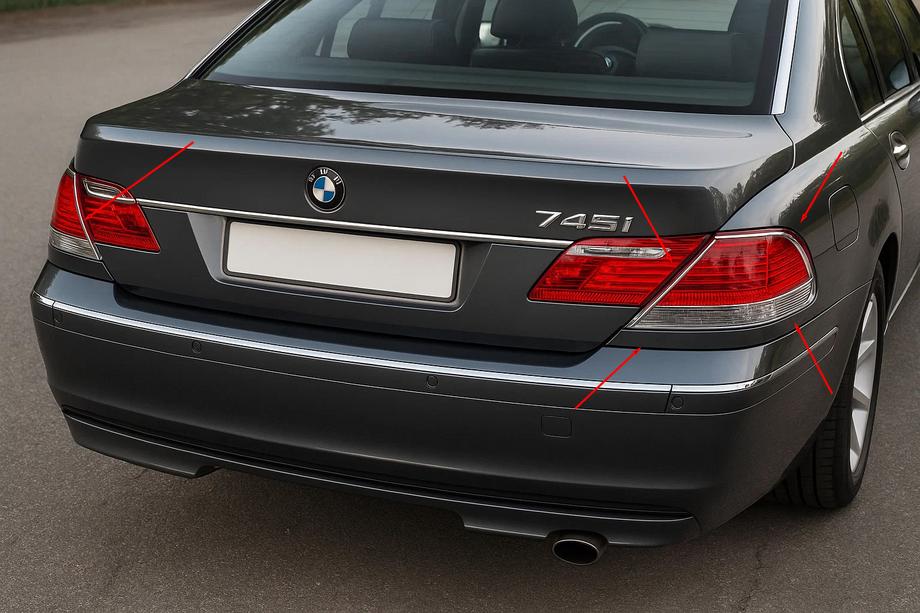 BMW 7-serie E65/66 2001–2008 Stoplygteafdækninger (2 stk., ABS) Image