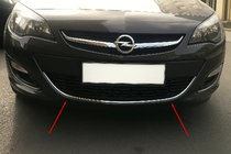 Opel Astra J 2009–2015 Kromliste til forreste kofanger OmsaLine (rustfrit stål) foto 1