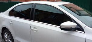 Volkswagen Jetta 2011–2018 Nederste vindueslister (6 stk., rustfrit stål) OmsaLine - Sort krom foto 1