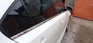 Volkswagen Jetta 2011–2018 Nederste vindueslister (6 stk., rustfrit stål) OmsaLine - Sort krom foto 2