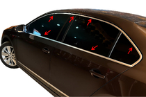 Volkswagen Jetta 2011–2018 Komplet vinduesrammelistesæt (12 stk., rustfrit stål) Carmos - Tyrkisk stål foto 1