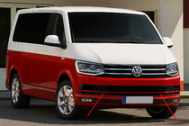 Volkswagen T6 2015–2024 Gitterlister til kofangergrill 2015-2019 (3 stk., rød) foto 1