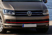 Volkswagen T6 2015–2024 Gitterlister til kofangergrill 2015-2019 (3 stk., rød) foto 6