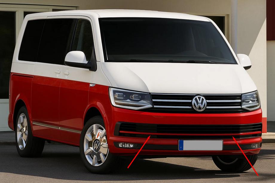 Volkswagen T6 2015–2024 Gitterlister til kofangergrill 2015-2019 (3 stk., rød) Image