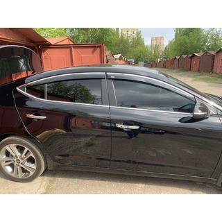 Vindafvisere med kromliste (4 stk., Niken) Hyundai Elantra (AD) 2015–2020 foto 1