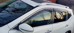 Nissan X-trail T32/Rogue 2014–2021 Vindafvisere med kromliste (4 stk., Niken) foto 6