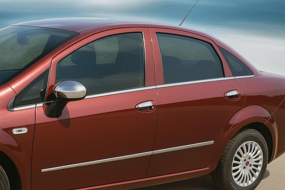 Fiat Linea 2006–2018 Udvendige vindueslister (8 dele, rustfrit stål) OmsaLine - italiensk rustfrit stål Image