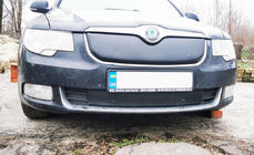 Skoda Superb 2009–2015 Vinterafdækning til kølergrill (øverste, 2008-2013) Mat foto 3