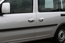 Opel Combo 2002–2012 Dørgrebsdæksler med kant (3-dørs, rustfrit stål) foto 1