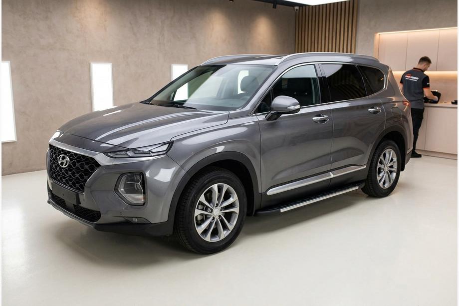 Hyundai Santa Fe 4 2018–2023 Sidetrin Fullmond (2 stk., aluminium) Image