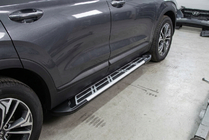 Hyundai Santa Fe 4 2018–2023 Sunrise sidetrin (2 stk., aluminium) foto 1
