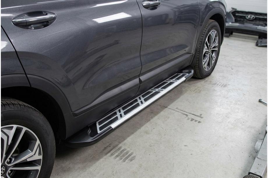 Hyundai Santa Fe 4 2018–2023 Sunrise sidetrin (2 stk., aluminium) Image