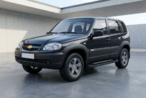 Chevrolet Niva 1998–2020 Sidetrin Tayga Black (2 stk., aluminium) foto 1