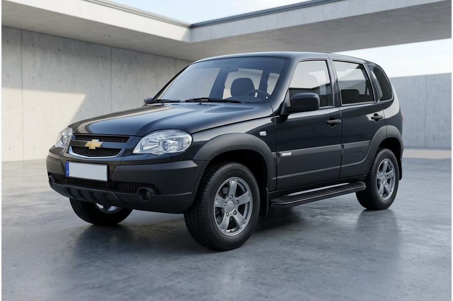 Chevrolet Niva 1998–2020 Sidetrin Tayga Black (2 stk., aluminium) Image