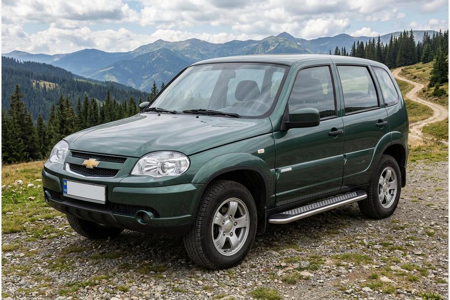 Chevrolet Niva 1998–2020 Sidetrin Maydos V2 (2 stk., aluminium ↗ rustfrit stål) Image