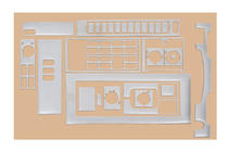 Mercedes T2 (507-814) 1967–1996 Instrumentbrætpanel-indsatser (Meric) Aluminium foto 3
