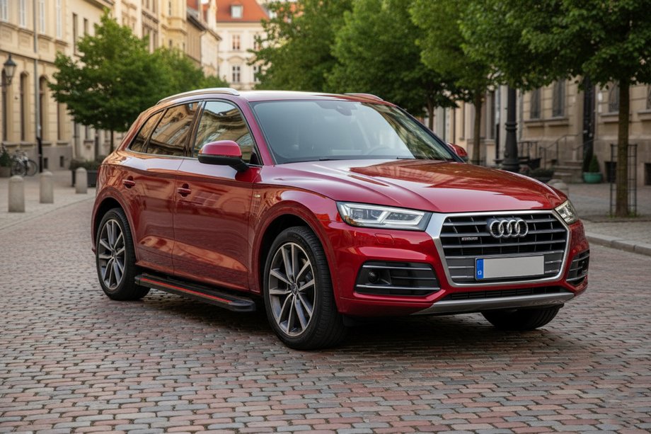 Audi Q5 2017–2025 Sidetrin Maya Red (2 stk., aluminium) Image