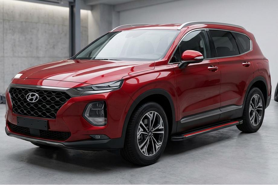 Hyundai Santa Fe 4 2018–2023 Sidetrin Maya Red (2 stk., aluminium) Image