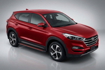Hyundai Tucson TL 2016–2021 Maya Red-Black side steps (2 stk., aluminium) foto 1